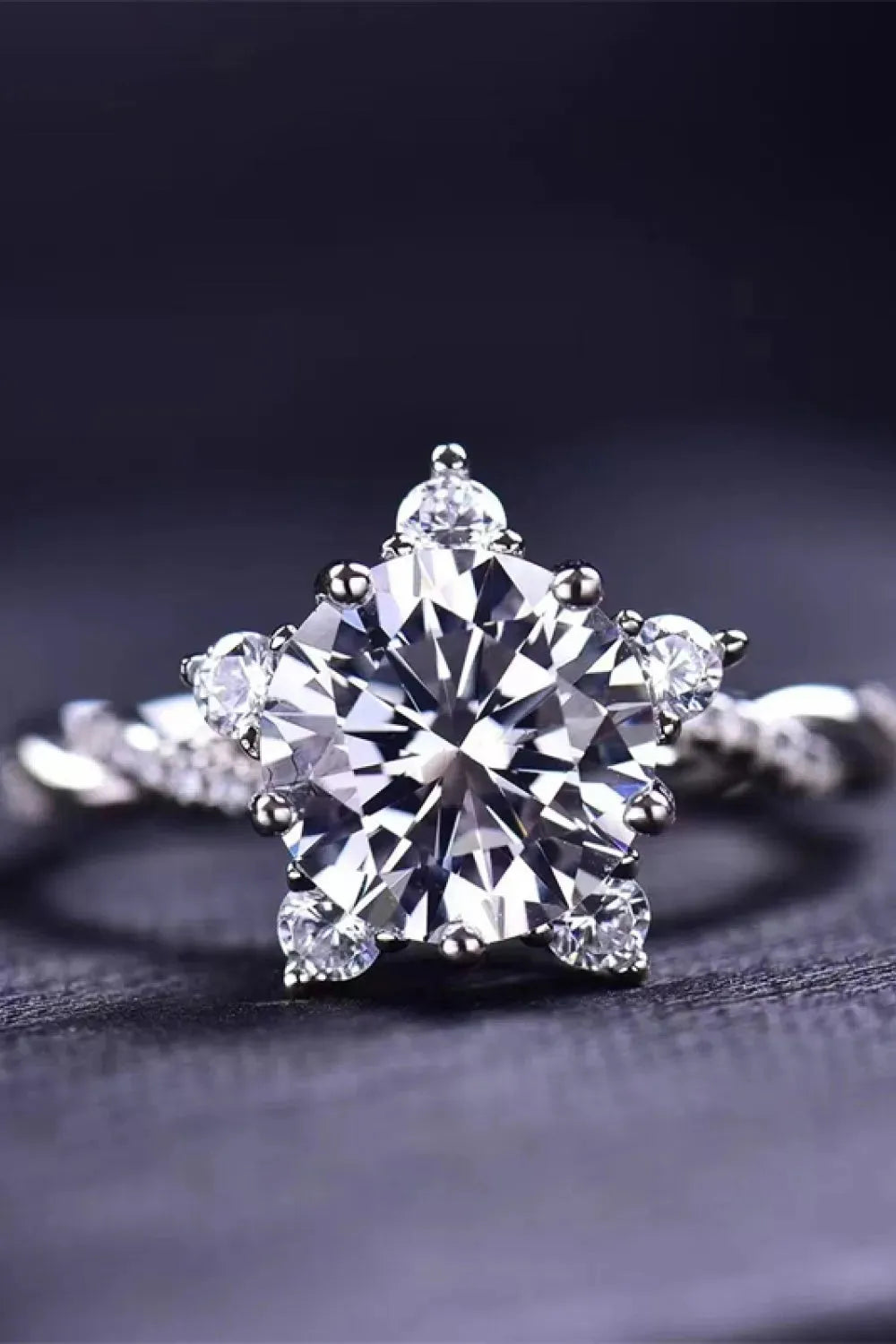 3 Carat Moissanite Twisted Ring Silver Moissanite - Tophatter Daily Deals